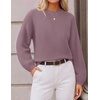 ZESICA Fall Sweaters for Women Long Sleeve Knit Sweater Tops(Darkviolet)