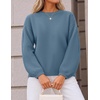 ZESICA Fall Sweaters for Women Long Sleeve Knit Sweater Tops(Dustyblue)