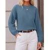 ZESICA Fall Sweaters for Women Long Sleeve Knit Sweater Tops(Dustyblue)