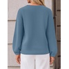 ZESICA Fall Sweaters for Women Long Sleeve Knit Sweater Tops(Dustyblue)