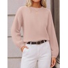 ZESICA Fall Sweaters for Women Long Sleeve Knit Sweater Tops(Dustypink)
