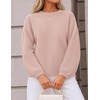 ZESICA Fall Sweaters for Women Long Sleeve Knit Sweater Tops(Dustypink)