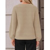 ZESICA Fall Sweaters for Women Long Sleeve Knit Sweater Tops(Khaki)