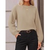 ZESICA Fall Sweaters for Women Long Sleeve Knit Sweater Tops(Khaki)