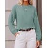 ZESICA Fall Sweaters for Women Long Sleeve Knit Sweater Tops(Lake)