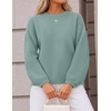 ZESICA Fall Sweaters for Women Long Sleeve Knit Sweater Tops(Lake)