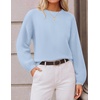 ZESICA Fall Sweaters for Women Long Sleeve Knit Sweater Tops(Lightblue)
