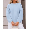 ZESICA Fall Sweaters for Women Long Sleeve Knit Sweater Tops(Lightblue)