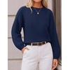 ZESICA Fall Sweaters for Women Long Sleeve Knit Sweater Tops(Navy)