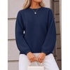 ZESICA Fall Sweaters for Women Long Sleeve Knit Sweater Tops(Navy)