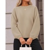 ZESICA Fall Sweaters for Women Long Sleeve Knit Sweater Tops(Oatmeal)