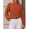 ZESICA Fall Sweaters for Women Long Sleeve Knit Sweater Tops(Orange)