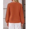 ZESICA Fall Sweaters for Women Long Sleeve Knit Sweater Tops(Orange)