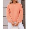 ZESICA Fall Sweaters for Women Long Sleeve Knit Sweater Tops(Peach)