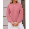 ZESICA Fall Sweaters for Women Long Sleeve Knit Sweater Tops(Pink)