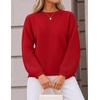 ZESICA Fall Sweaters for Women Long Sleeve Knit Sweater Tops(Red)