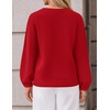 ZESICA Fall Sweaters for Women Long Sleeve Knit Sweater Tops(Red)
