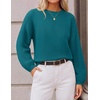 ZESICA Fall Sweaters for Women Long Sleeve Knit Sweater Tops(Teal)