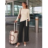 ZESICA Women’s Fall 2 Piece Dressy Pant Sets Work Office Outfits(Apricot)