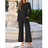 ZESICA Women’s Fall 2 Piece Dressy Pant Sets Work Office Outfits(Black)