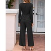 ZESICA Women’s Fall 2 Piece Dressy Pant Sets Work Office Outfits(Black)