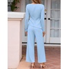 ZESICA Women’s Fall 2 Piece Dressy Pant Sets Work Office Outfits(Blue)