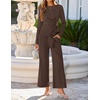 ZESICA Women’s Fall 2 Piece Dressy Pant Sets Work Office Outfits(Brown)