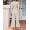 ZESICA Women’s Fall 2 Piece Dressy Pant Sets Work Office Outfits(Greyapricot)
