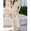 ZESICA Women’s Fall 2 Piece Dressy Pant Sets Work Office Outfits(Greyapricot)