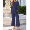 ZESICA Women’s Fall 2 Piece Dressy Pant Sets Work Office Outfits(Navy)