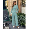 ZESICA Women’s Fall 2 Piece Dressy Pant Sets Work Office Outfits(Sage)