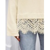 ZESICA Women’s Fall Winter Sweaters 2026 Lace Trim Pullover Tops(Apricot)