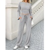 ZESICA Women’s Two Piece Outfits 2026 Fall Matching Lounge Sets with Pocket(Grey)