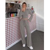 ZESICA Women’s Two Piece Outfits 2026 Fall Matching Lounge Sets with Pocket(Mocha)