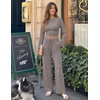 ZESICA Women’s Two Piece Outfits 2026 Fall Matching Lounge Sets with Pocket(Mocha)