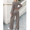 ZESICA Women’s Two Piece Outfits 2026 Fall Matching Lounge Sets with Pocket(Mocha)