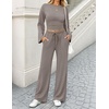 ZESICA Women’s Two Piece Outfits 2026 Fall Matching Lounge Sets with Pocket(Mocha)