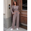 ZESICA Women’s Two Piece Outfits 2026 Fall Matching Lounge Sets with Pocket(Rose Taupe)