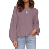 ZESICA Fall Sweaters for Women Long Sleeve Knit Sweater Tops(Darkviolet)