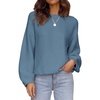 ZESICA Fall Sweaters for Women Long Sleeve Knit Sweater Tops(Dustyblue)
