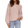 ZESICA Fall Sweaters for Women Long Sleeve Knit Sweater Tops(Dustypink)