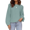 ZESICA Fall Sweaters for Women Long Sleeve Knit Sweater Tops(Lake)