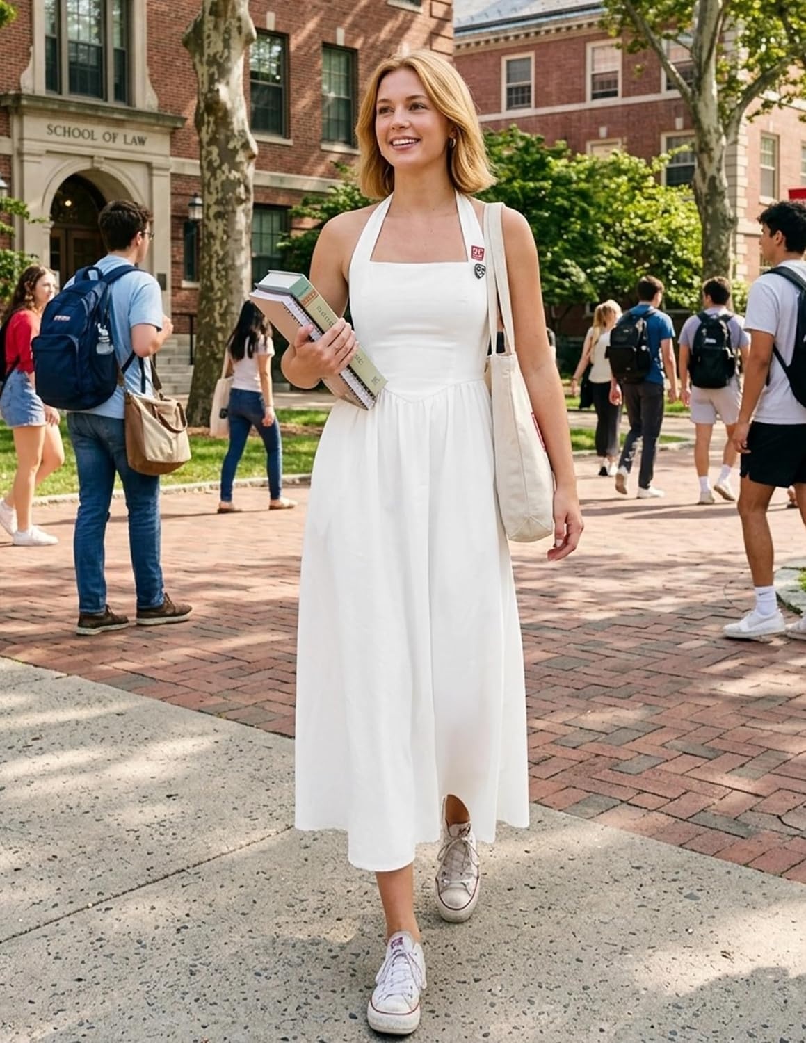 image:imageZESICA Womens Summer Sleeveless Halter Wedding Guest Maxi DressIvory