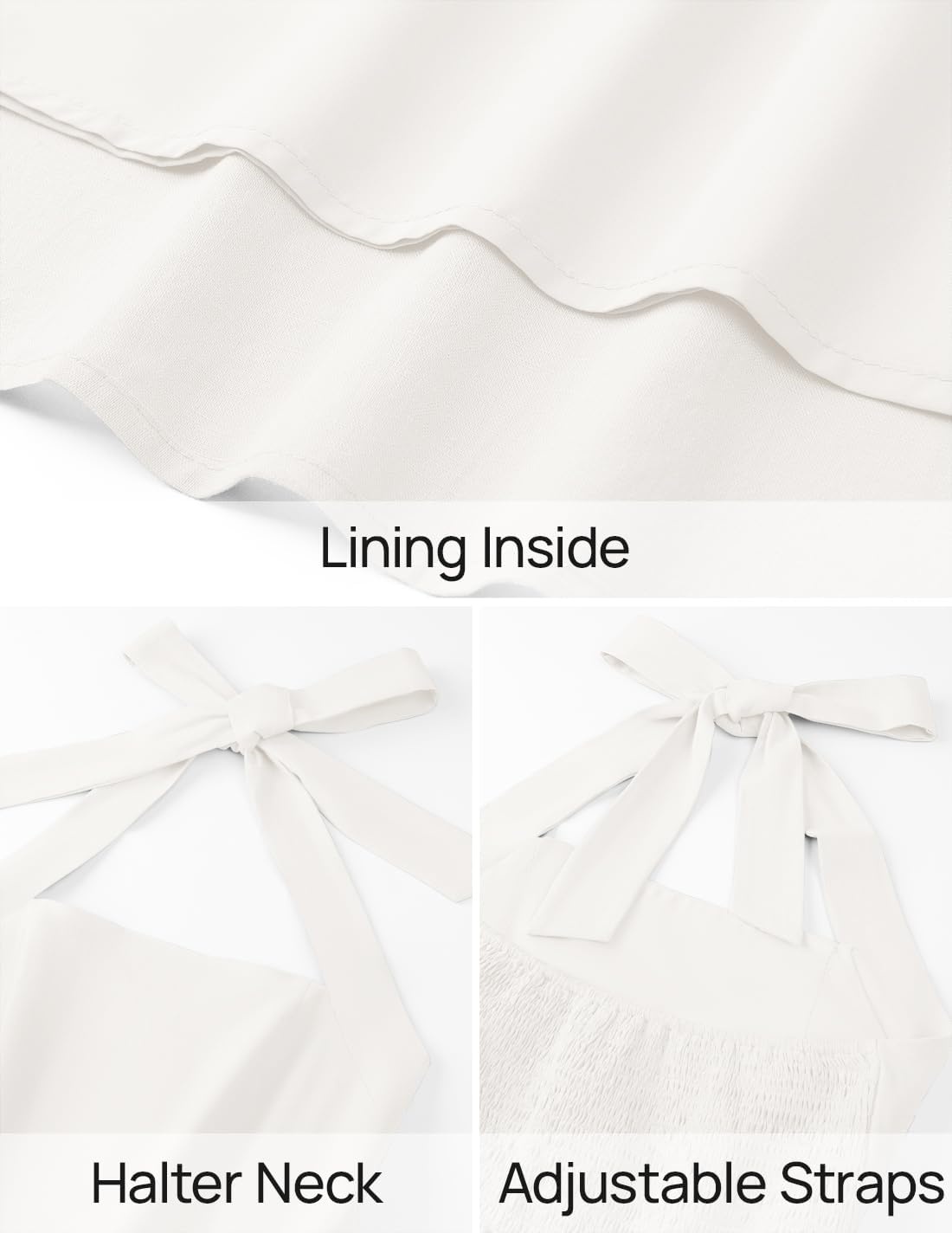 image:imageZESICA Womens Summer Sleeveless Halter Wedding Guest Maxi DressIvory