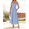 ZESICA Women’s Summer Sleeveless Halter Wedding Guest Maxi Dress(Blue)