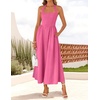 ZESICA Women’s Summer Sleeveless Halter Wedding Guest Maxi Dress(Hotpink)