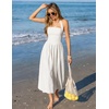 ZESICA Women’s Summer Sleeveless Halter Wedding Guest Maxi Dress(Ivory)