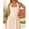ZESICA Women’s Summer Sleeveless Halter Wedding Guest Maxi Dress(Lightapricot)
