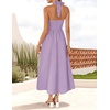 ZESICA Women’s Summer Sleeveless Halter Wedding Guest Maxi Dress(Lightpurple)