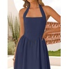 ZESICA Women’s Summer Sleeveless Halter Wedding Guest Maxi Dress(Navy)